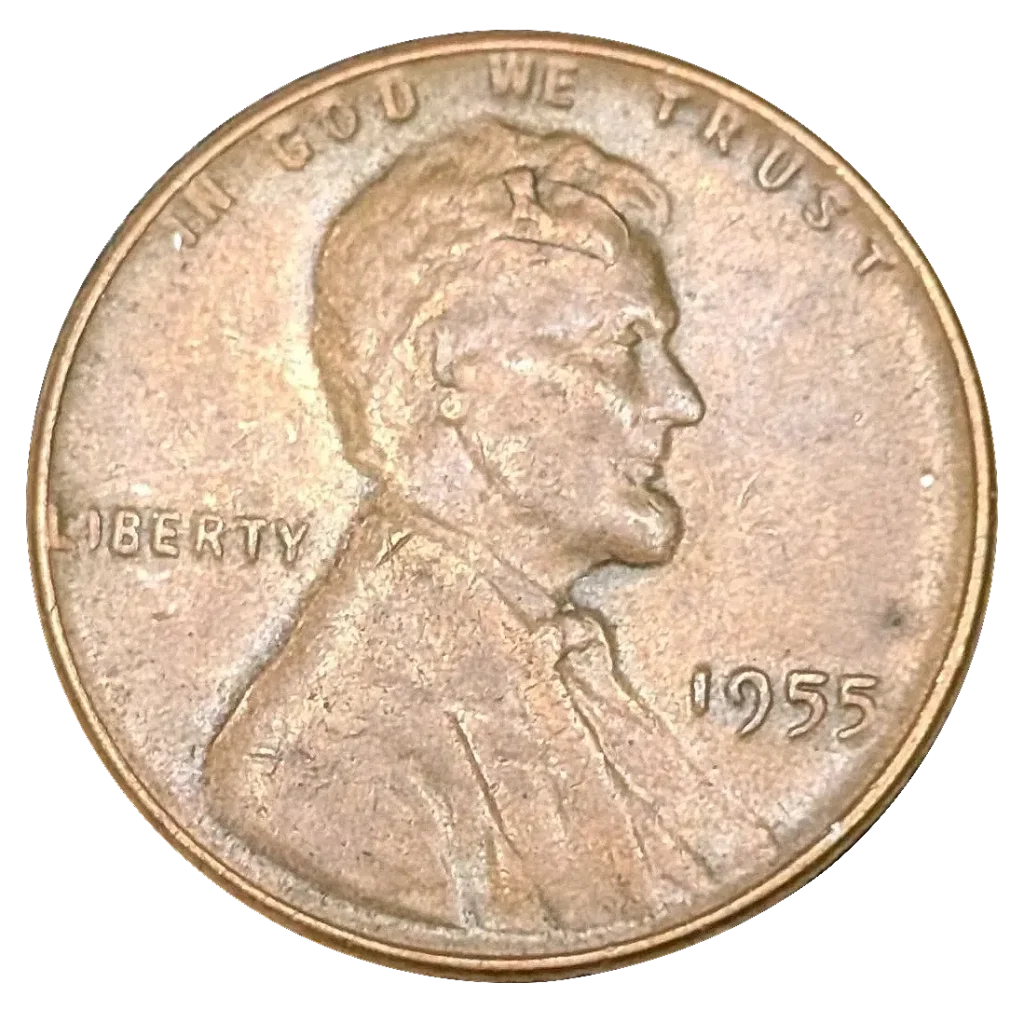 obverse of the 1955 "Liberty" Gap Error